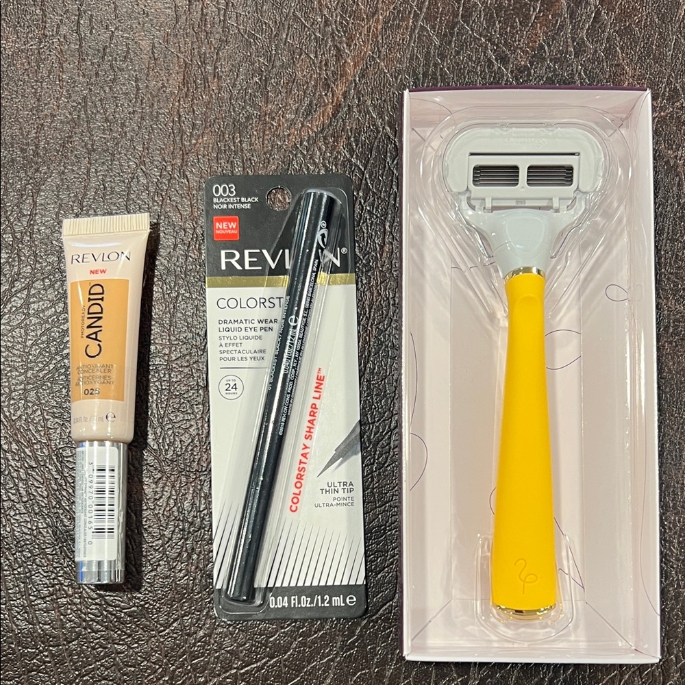 Revlon Colorstay Eye Pen, Photoready Candid Concealer & Flamingo Razor